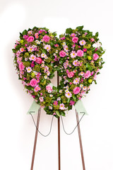 Funeral wreath in shape of the heart