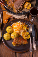 Roast duck with dumplings