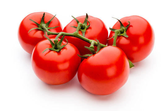 Tomato isolated on white background.