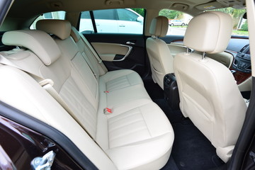 The rear seats of luxury estate.