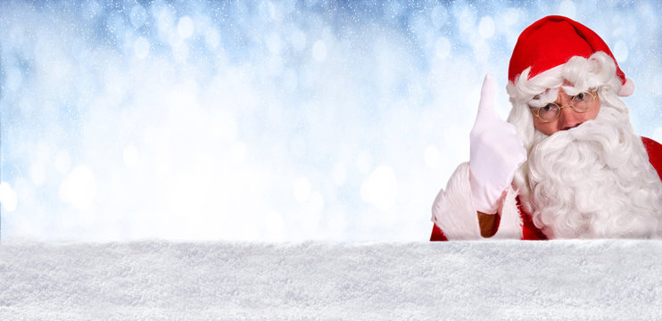 Weihnachtsmann droht mit Finger &ndash; Banner