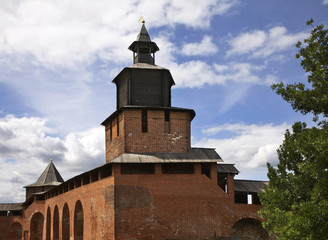 Fototapeta na wymiar Clock tower in Nizhny Novgorod. Russia