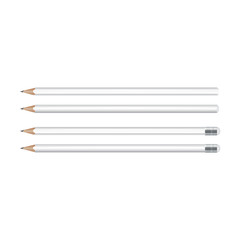 Fototapeta premium White pencil for your logo. Set of Vector Mock Up Template