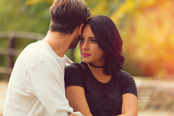 Fototapeta premium Couple in love.Autumn concept.