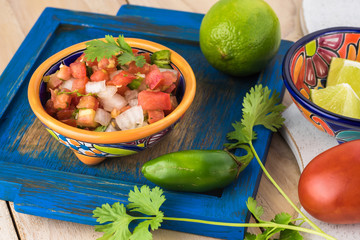  Homemade fresh pico de galla salsa.