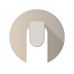 Matte nail polish flat design long shadow glyph icon