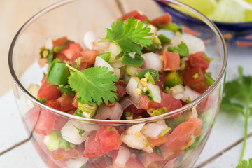  Homemade fresh pico de galla salsa.
