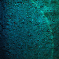 Metal texture covered with turquoise paint
