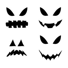 jack o lantern smile silhouette vector symbol icon design. Beautiful illustration isolated on white background