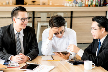 Business people show stressed of distress in meeting room