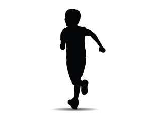 Fototapeta na wymiar running kids silhouette illustration