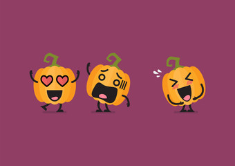 Funny pumpkin character