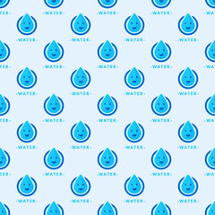 Seamless colorful drops pattern background vector water blue nature raindrop abstract illustration