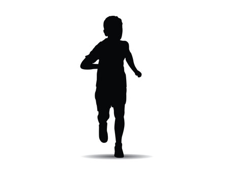 recommend clip art: running kids silhouette illustration