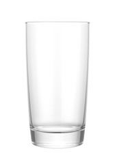 Empty glass isolated on white background, 3D rendering