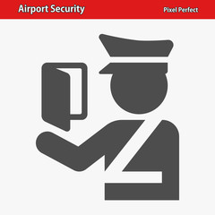 Airport Security Icon. Professional, pixel perfect icon optimized for both large and small resolutions. EPS 8 format.