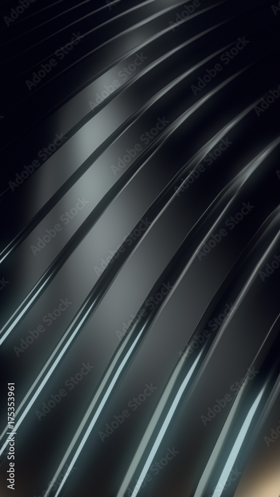 Poster Wave band abstract background surface 3d rendering