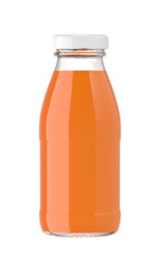 juice glass bottle isolated on white background, 3D rendering