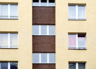 Full Frame Shot of Windows on Residential Building Exterior in Berlin, Germany