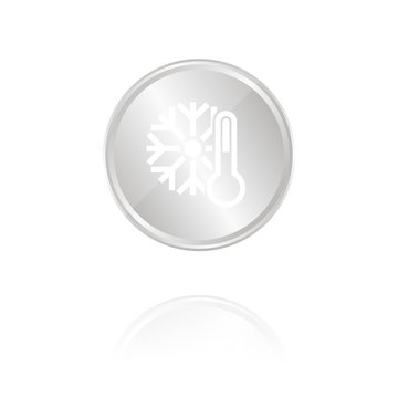 Temperatur-Symbol - Silber Münze mit Reflektion
