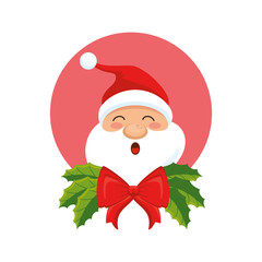 cute santa claus with bow character
