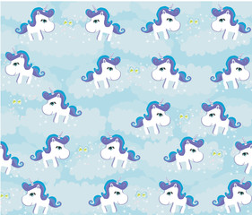 Cute seamless pattern with unicorns