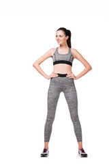 woman stretching before workout