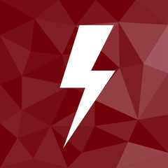 Blitz - Unwetter - Icon mit geometrischem Hintergrund rot