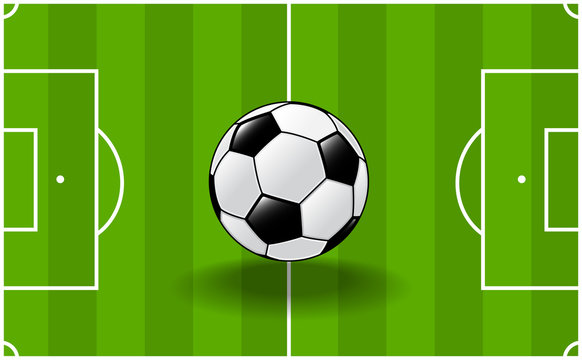 sg171004-Soccer ball with soccer field background-Vector Illustration