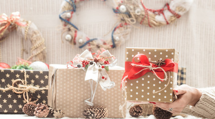 the Christmas box is in the hands