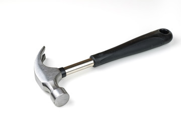 isolated steel hammer on white background , housework hardware capenter instrument