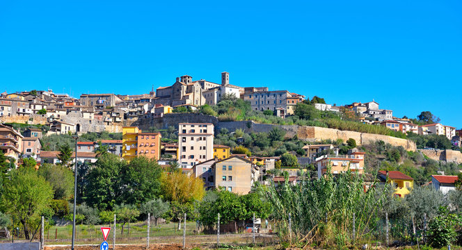 panorama of the countryside of Ferentino Frosinone Italy