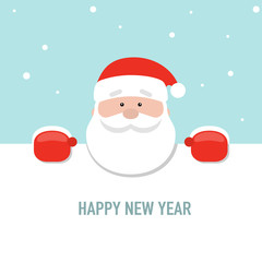 Retro styled Christmas Card with Santa Claus