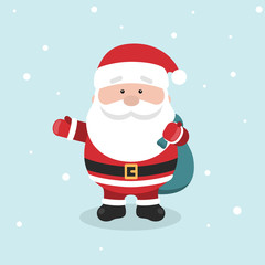 Cartoon Santa Claus for Your Christmas and New Year greeting Design or Animation.
