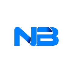 nb logo initial logo vector modern blue fold style