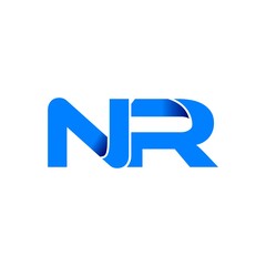 nr logo initial logo vector modern blue fold style