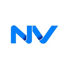 nv logo initial logo vector modern blue fold style