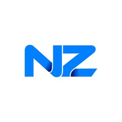nz logo initial logo vector modern blue fold style