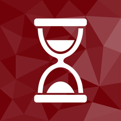 Sanduhr - Icon mit geometrischem Hintergrund rot