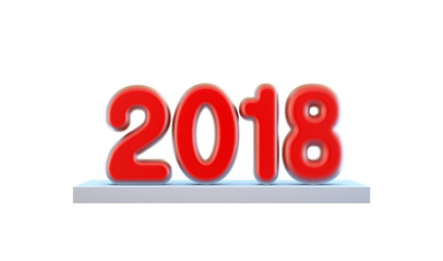 new year 2018, 3d rendering
