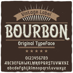 Vintage label typeface named 