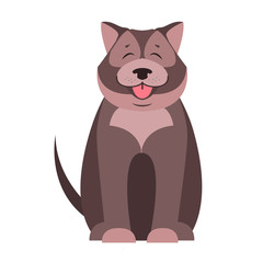 Fototapeta na wymiar Cute Dog Seating Cartoon Flat Vector Icon