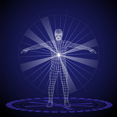 Vector illustration of a human design concept, horoscope, zodiac.