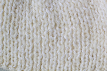 Sweater or scarf Pattern Of White Knitted Fabric Texture Background
