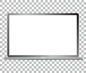 laptop computer mockup isolated on transparent. modern notebook.