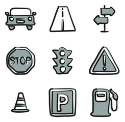 Traffic Icons Freehand 2 Color