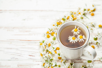 Cup of chamomile tea