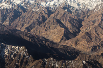 Himalayas view from airplane