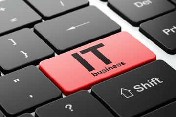 Business concept: IT Business on computer keyboard background