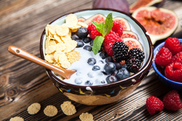 Delicious blueberry and fig yoghurt